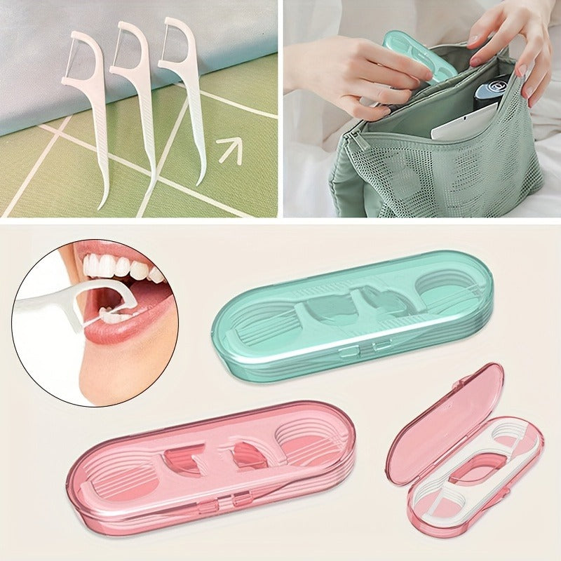 10\u002F 20\u002F 30\u002F 50pcs\u002F Box Portable Teeth Flosser with Disposable Floss Picks - Convenient And Practical for Travel And Camping
