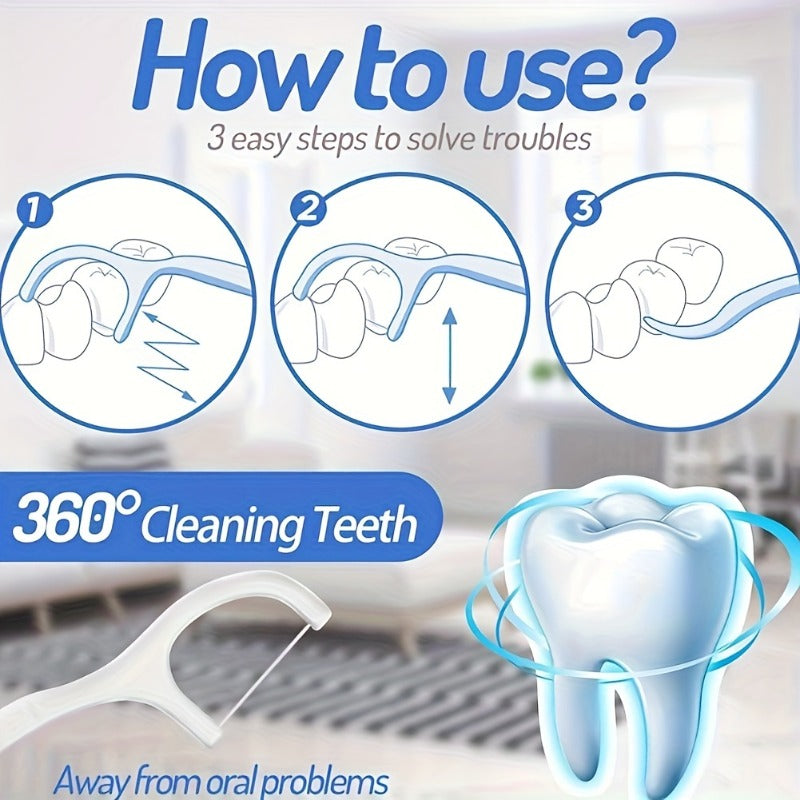 10\u002F 20\u002F 30\u002F 50pcs\u002F Box Portable Teeth Flosser with Disposable Floss Picks - Convenient And Practical for Travel And Camping