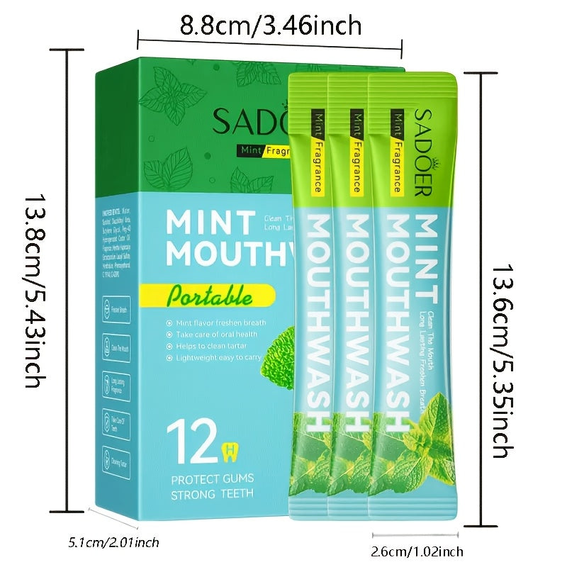 20pcs of Peppermint Mouthwash for Deep Cleaning, a Standalone Product for Fresh Breath with a Liquid Mint Flavor, Perfect for Valentine'S Day And Dating, And Convenient for Travel.