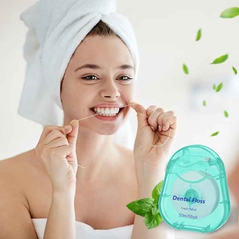 Travel Dental Floss for Teeth And Gum Protection, Mint Flavor, 1968.5inch Each