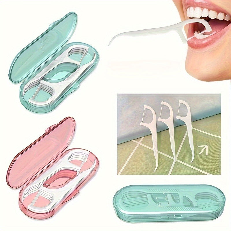 10\u002F 20\u002F 30\u002F 50pcs\u002F Box Portable Teeth Flosser with Disposable Floss Picks - Convenient And Practical for Travel And Camping