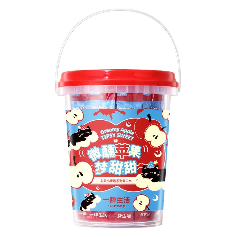 30pcs Rainbow Fruit Flavor Series Mouthwash, Apple Scent, Deep Cleansing, Lactobacillus Ferment, Long-Lasting Fresh Breath, Refreshing Mint Mouthwash, Small And Lightweight Portable, Suitable for Travel, Outdoor & Daily Use