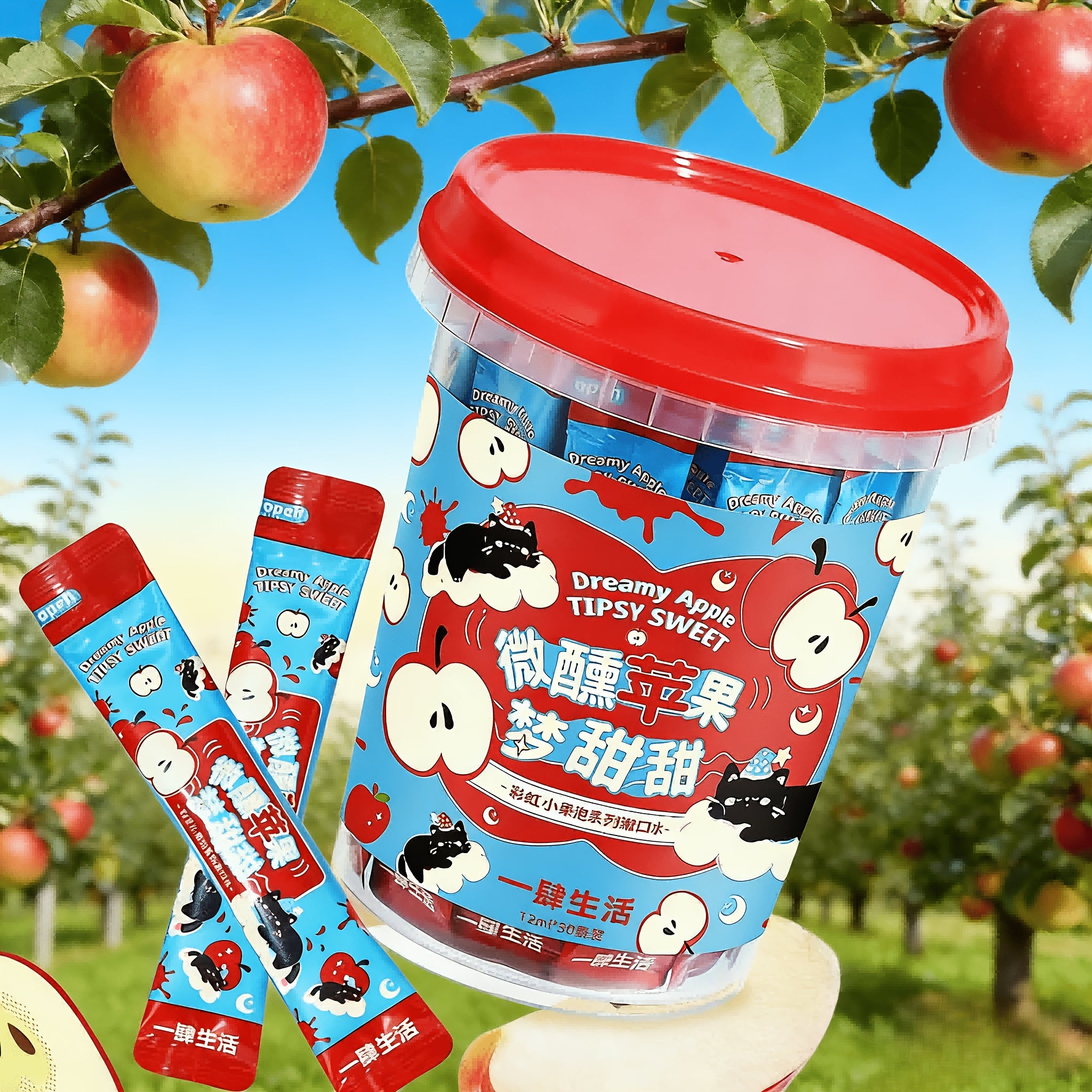 30pcs Rainbow Fruit Flavor Series Mouthwash, Apple Scent, Deep Cleansing, Lactobacillus Ferment, Long-Lasting Fresh Breath, Refreshing Mint Mouthwash, Small And Lightweight Portable, Suitable for Travel, Outdoor & Daily Use