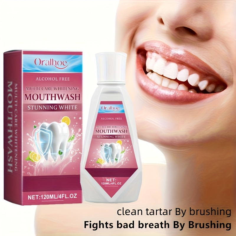 3-Bottle Pack Mint Flavored Mouthwash - Deep Clean Oral Care, Teeth, Portable Fresh Breath Rinse, Non-Alcoholic, Ideal Gift for Couples, Long-Lasting Freshness, Convenient Use